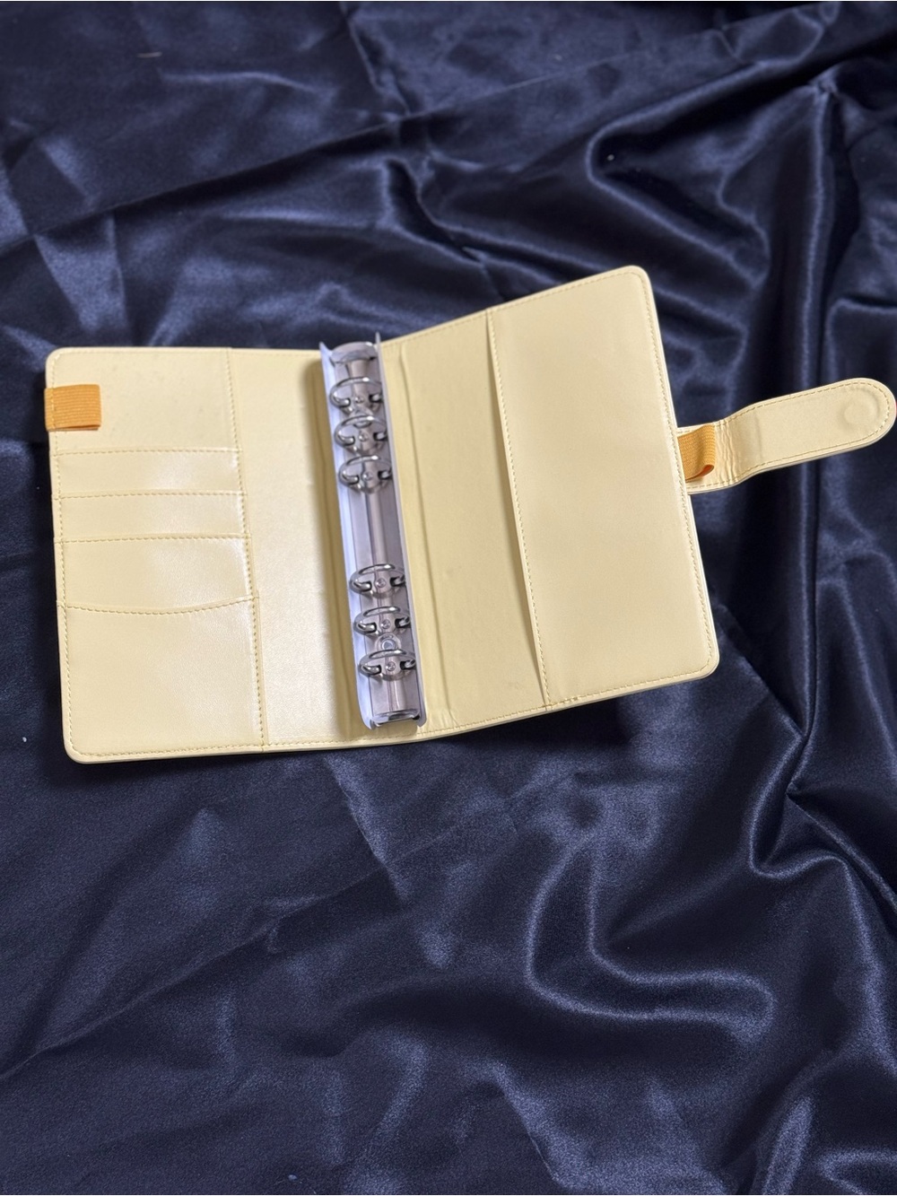 Yellow Faux Leather Snap-Closure Organizer/ Budget binder A6 - Picture 2 of 3